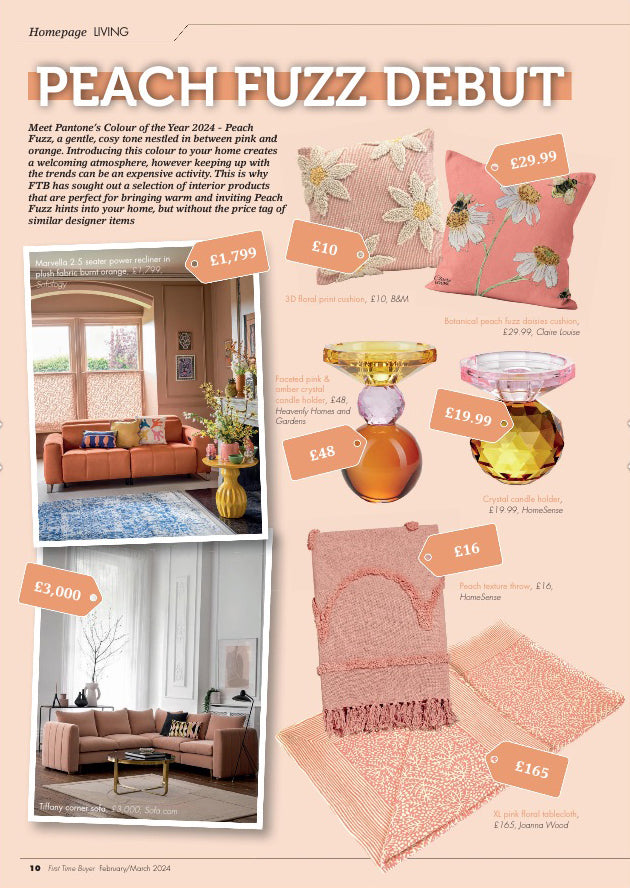 Peach Fuzz Daisies Cushion