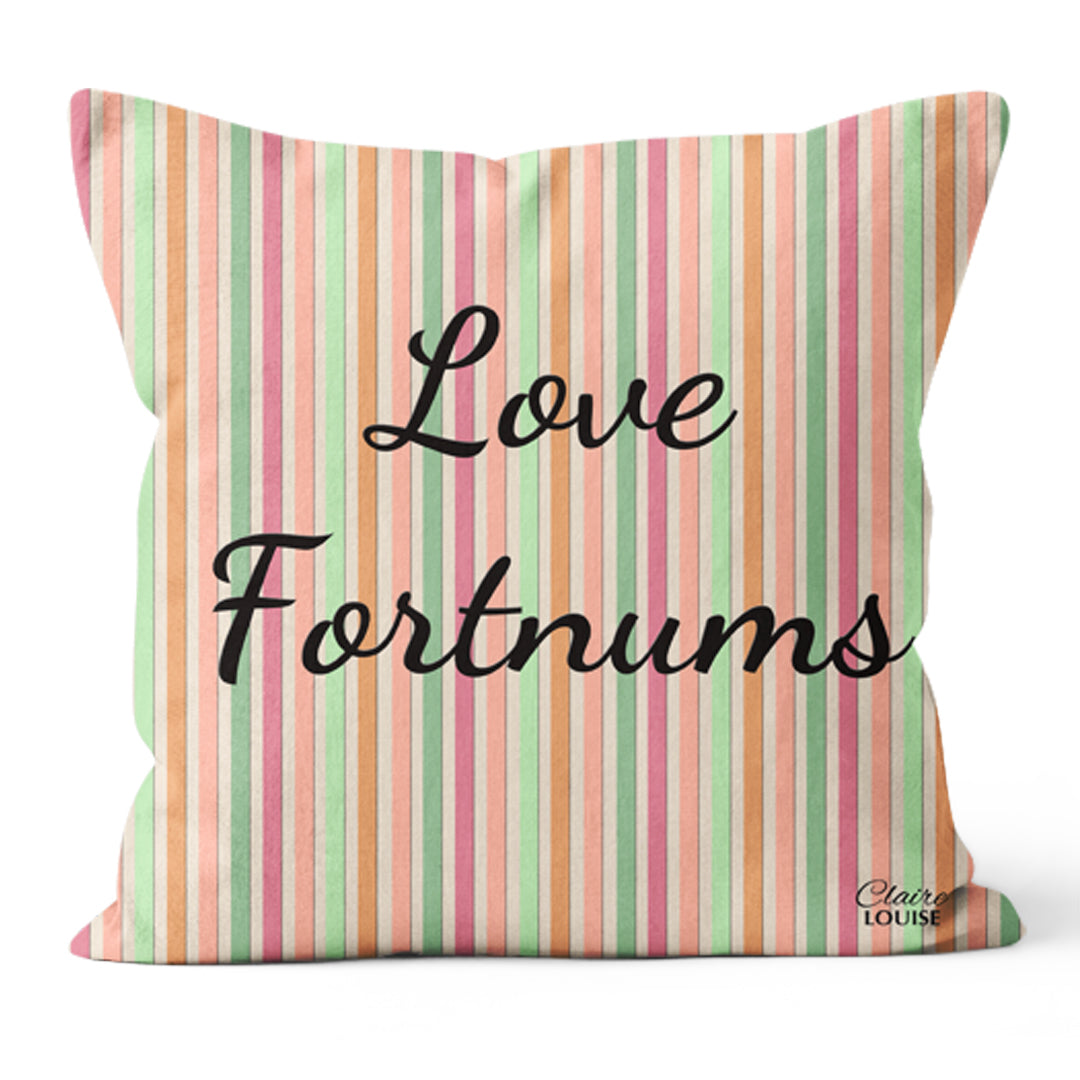 Love Fortnums Stripe Cushion