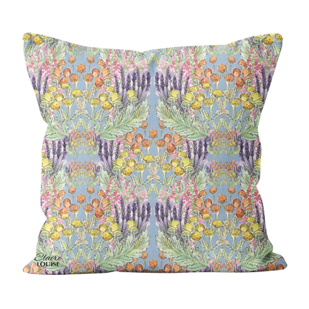 Blue Garden Bloom Outdoor Cushion