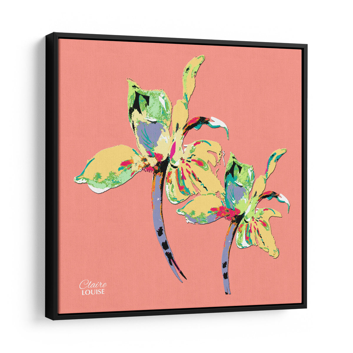 Peach Fuzz Iris Framed Canvas Print