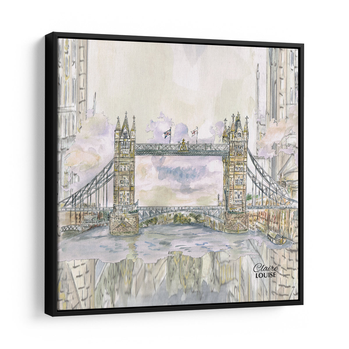 Tower Bridge Framed Canvas Print
