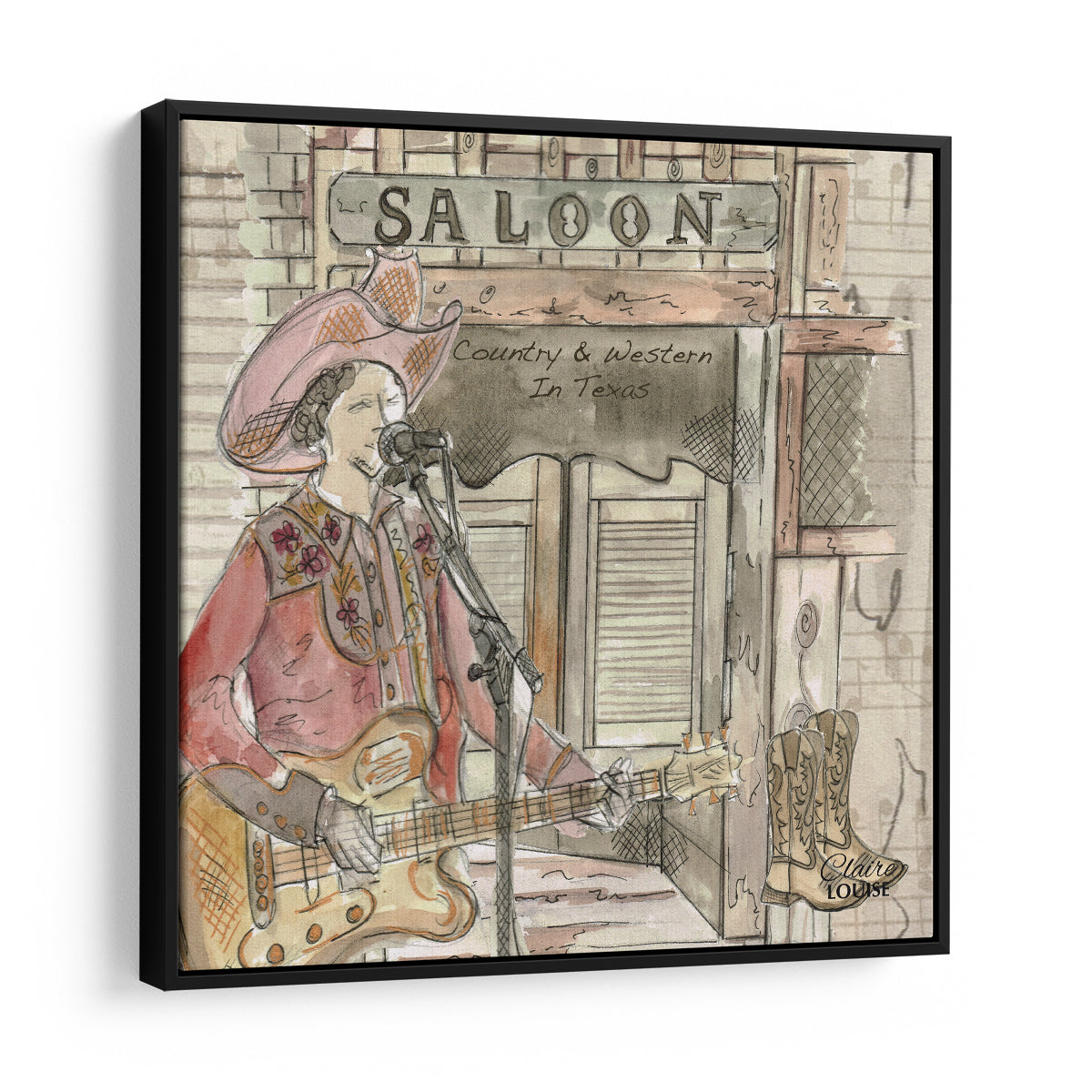 Country & Western Framed Canvas Print