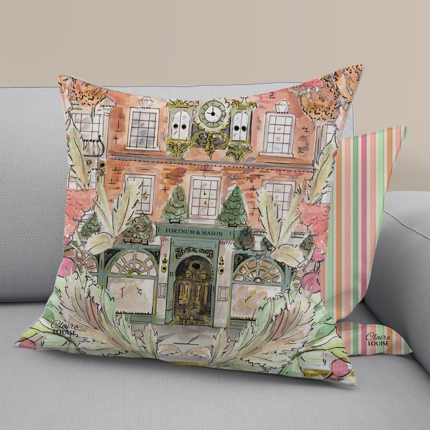 Peach Stripe Cushion