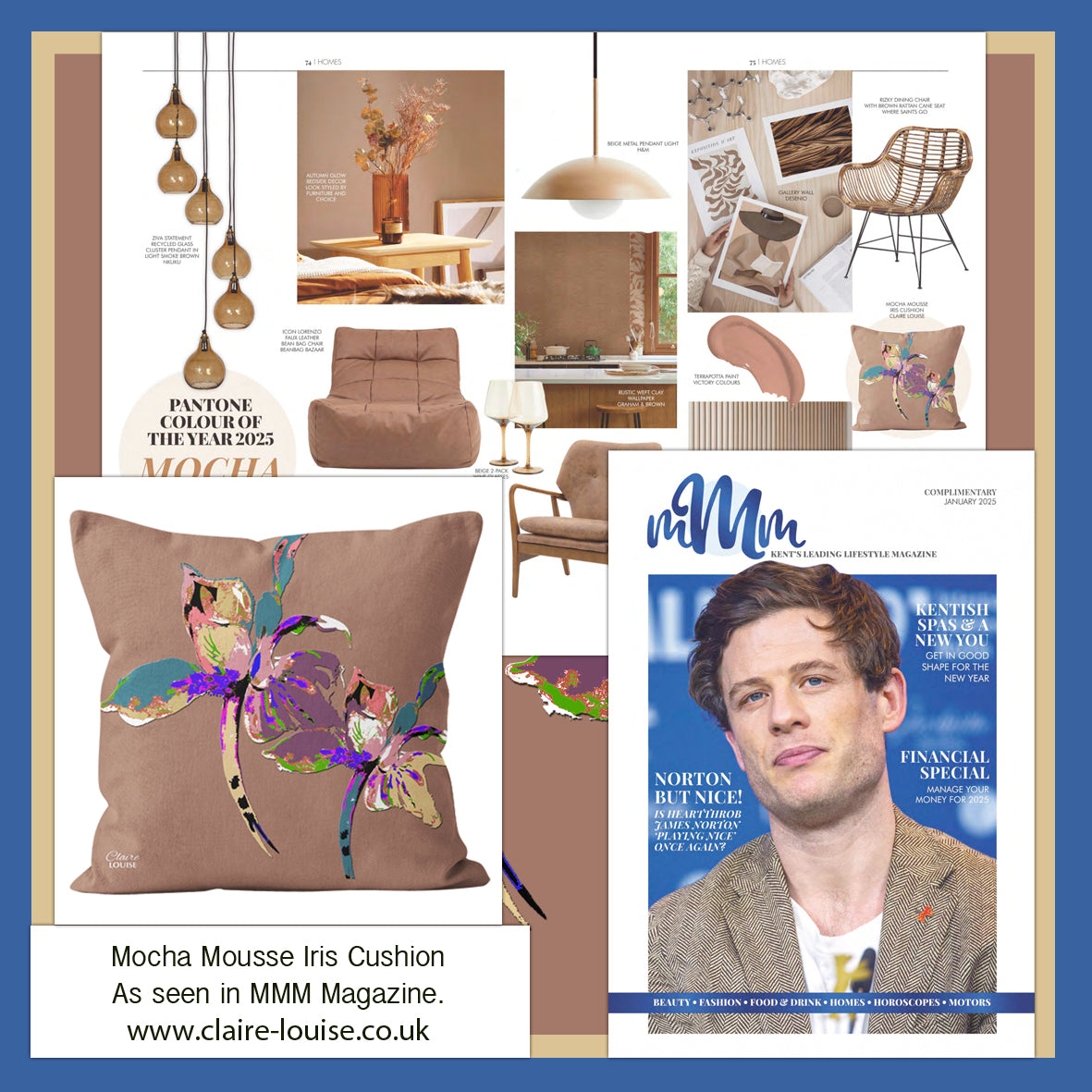Mocha Mousse Iris Cushion