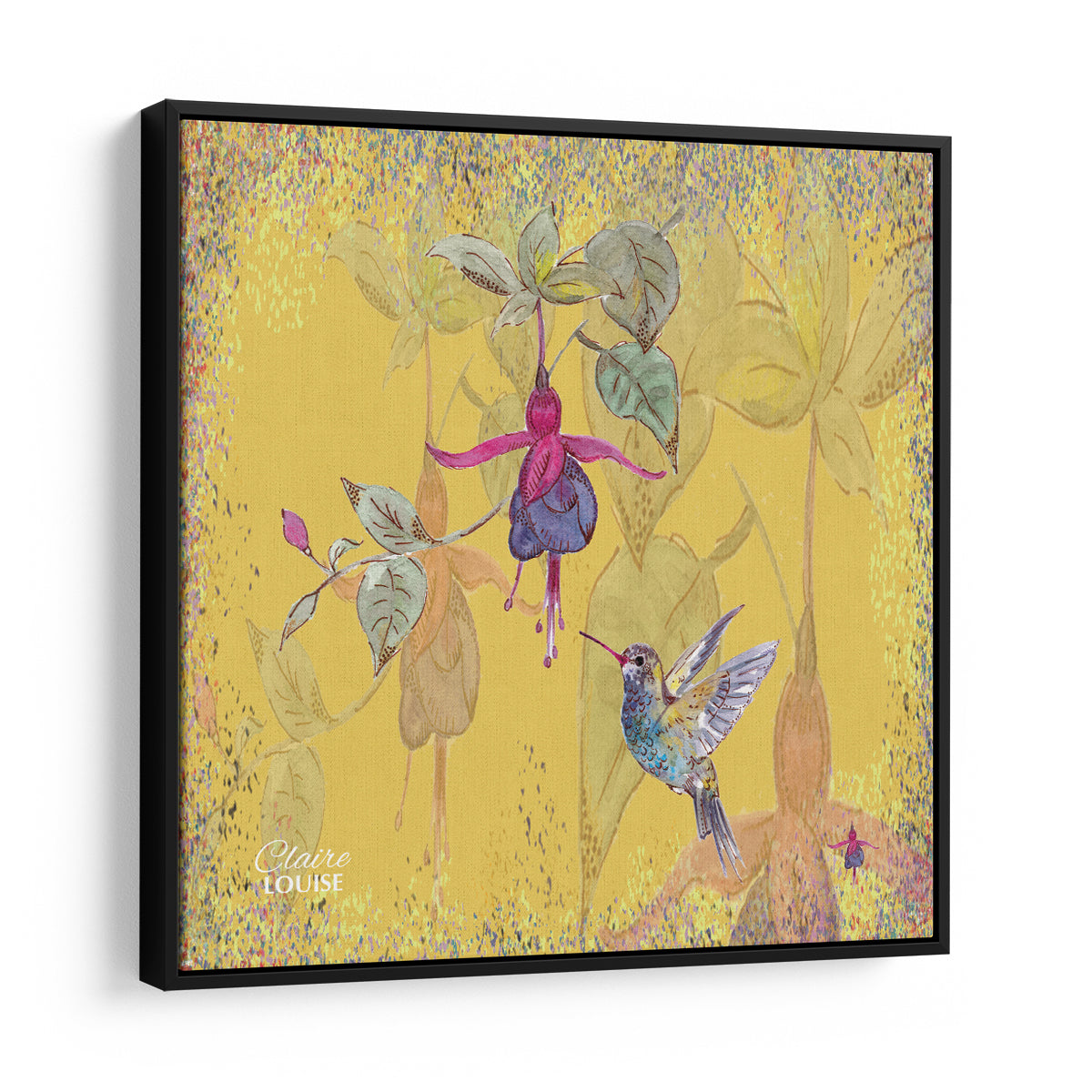 Powder Bloom Fuchsia Framed Canvas Print