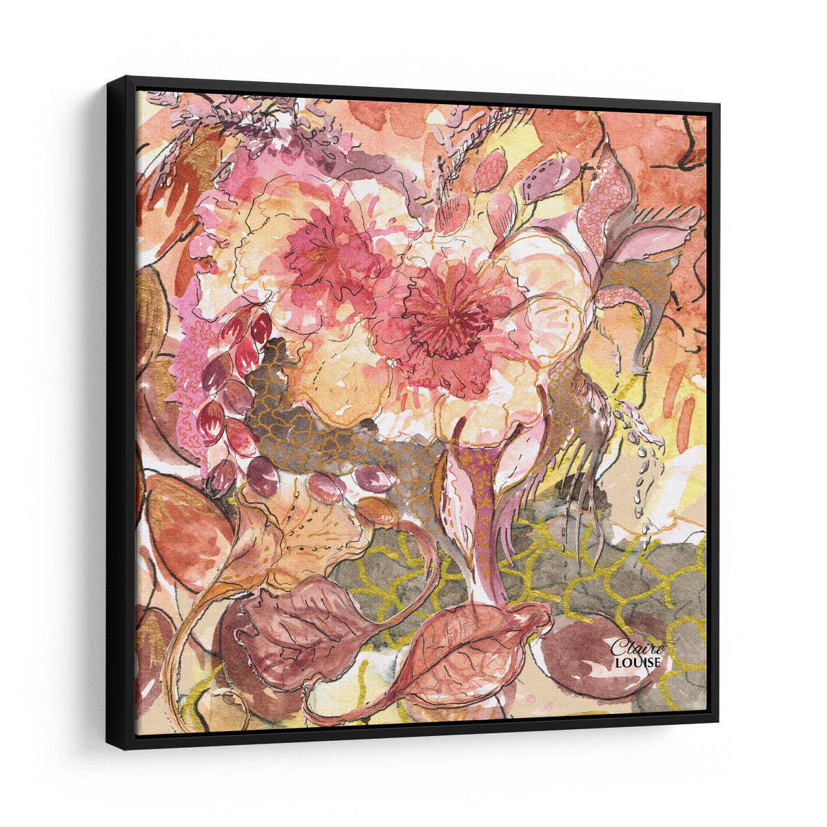 Burnt Sienna Bloom Framed Canvas Print