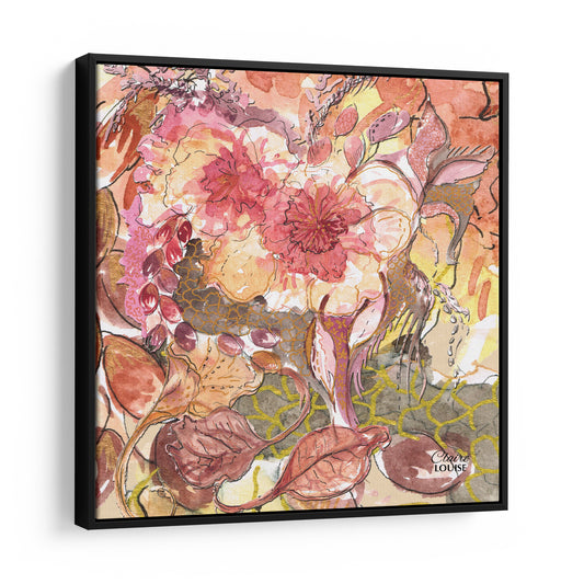 Burnt Sienna Bloom Framed Canvas Print