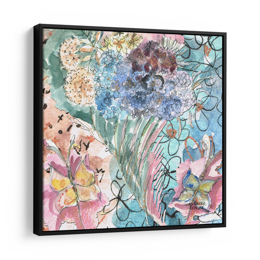 Lucid Autumn Bloom Framed Canvas Print