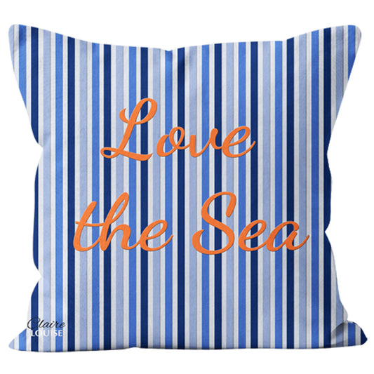 Love The Sea Stripe Outdoor Cushion