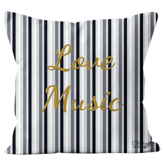 Love Music Stripe Outdoor Cushion