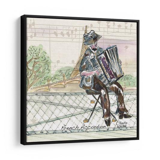 French Accordion Framed Canvas Print