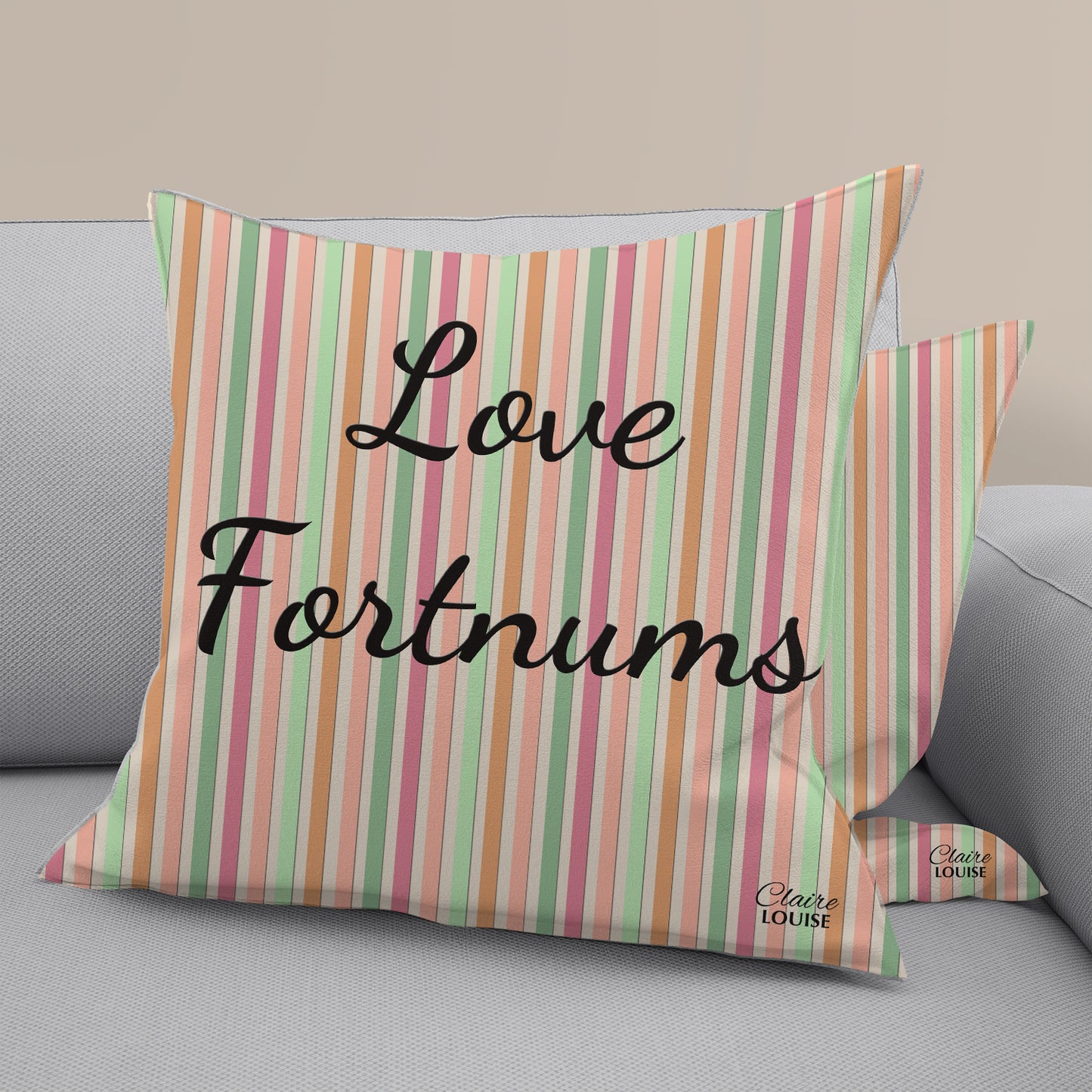 Love Fortnums Stripe Cushion