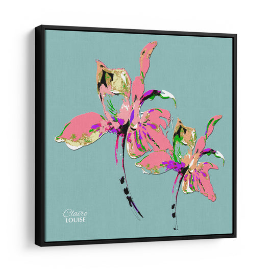 Mineral Blue Iris Framed Canvas Print