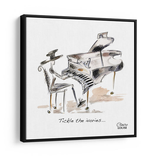 Piano Framed Canvas Print