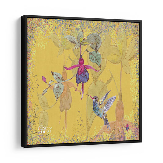 Powder Bloom Fuchsia Framed Canvas Print
