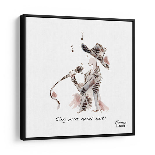 Singer Framed Canvas Print
