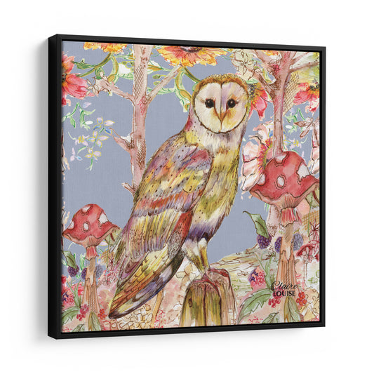 Whimsical Owl Framed Canvas Print