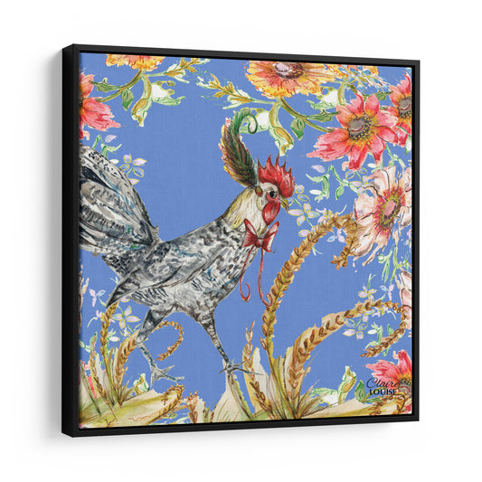Whimsical Chicken Framed Canvas Print