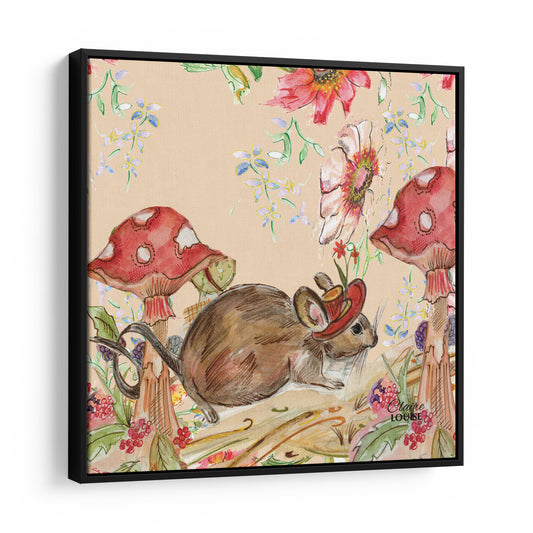 Whimsical Mouse Framed Canvas Print