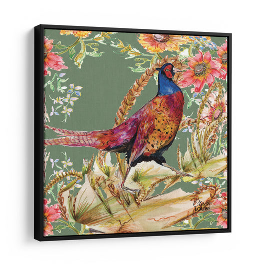 Whimsical Pheasant Framed Canvas Print